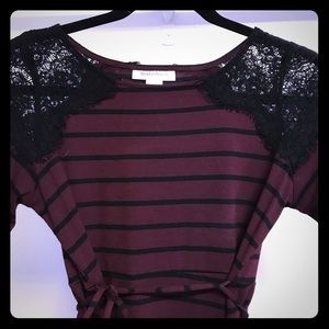 Motherhood Maternity black and maroon dress